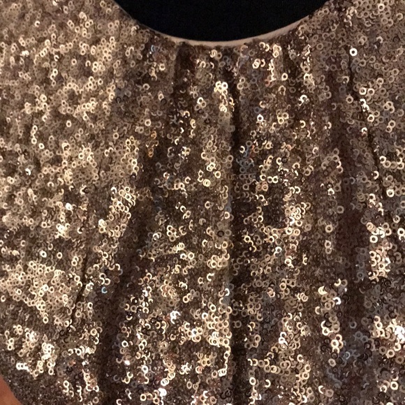 CeCe- Gold Sequin Blouson Metallic Dress Size 2 - Picture 6 of 7